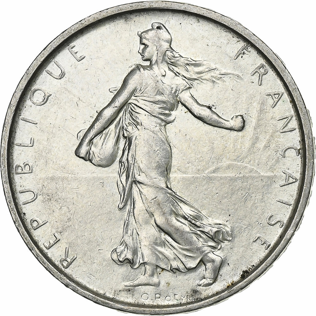 France, 5 Francs, Semeuse, 1966, Paris, Silver, AU(55-58), Gadoury:770, KM:926
