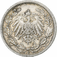 GERMANY - EMPIRE, Wilhelm II, 1/2 Mark, 1913, Stuttgart, Silver, EF(40-45)