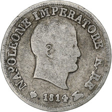 Italy, Napoleon I, 10 Soldi, 1814, Milan, Silver, VF(20-25), Gadoury:IT21