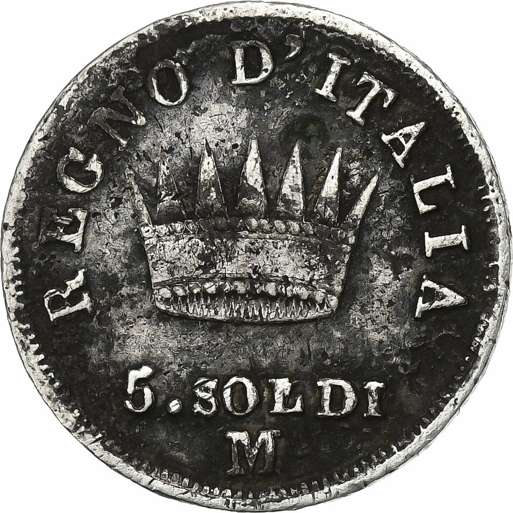 Moeda, ESTADOS ITALIANOS, KINGDOM OF NAPOLEON, Napoleon I, 5 Soldi, 1811, Milan