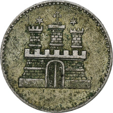 GERMAN STATES, Schilling, 1855, KM #586, VF(30-35), Silver, 1.00