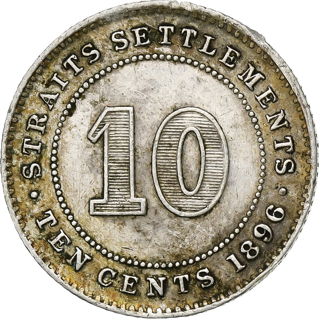 Münze, Straits Settlements, Victoria, 10 Cents, 1896, SS, Silber, KM:11