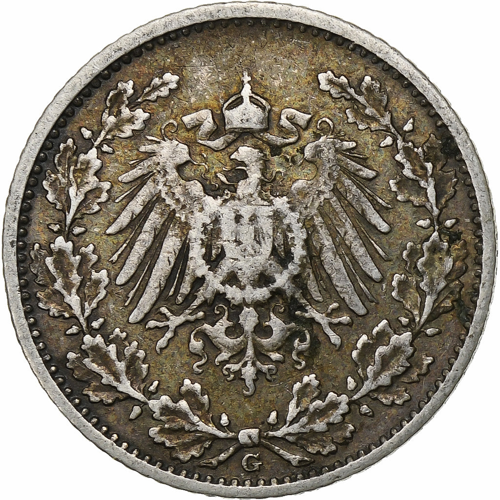 Munten, DUITSLAND - KEIZERRIJK, 1/2 Mark, 1906, Karlsruhe, ZF, Zilver, KM:17