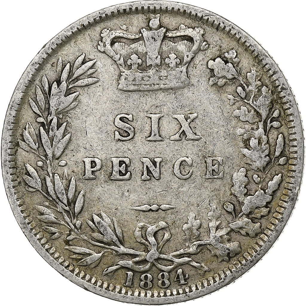 Münze, Großbritannien, Victoria, 6 Pence, 1884, SS+, Silber, KM:757