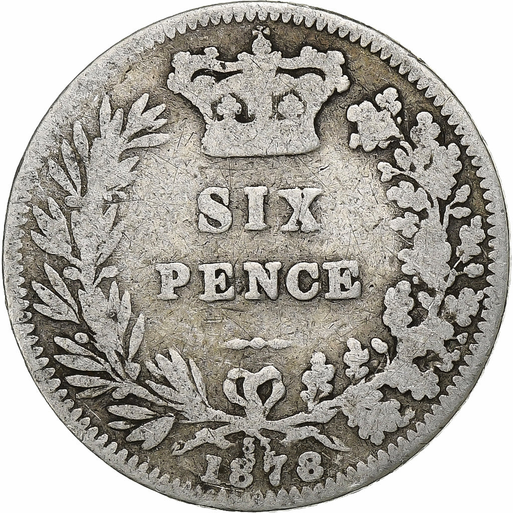 United Kingdom, Victoria, 6 Pence, 1878, London, Silver, VF(20-25), KM:751