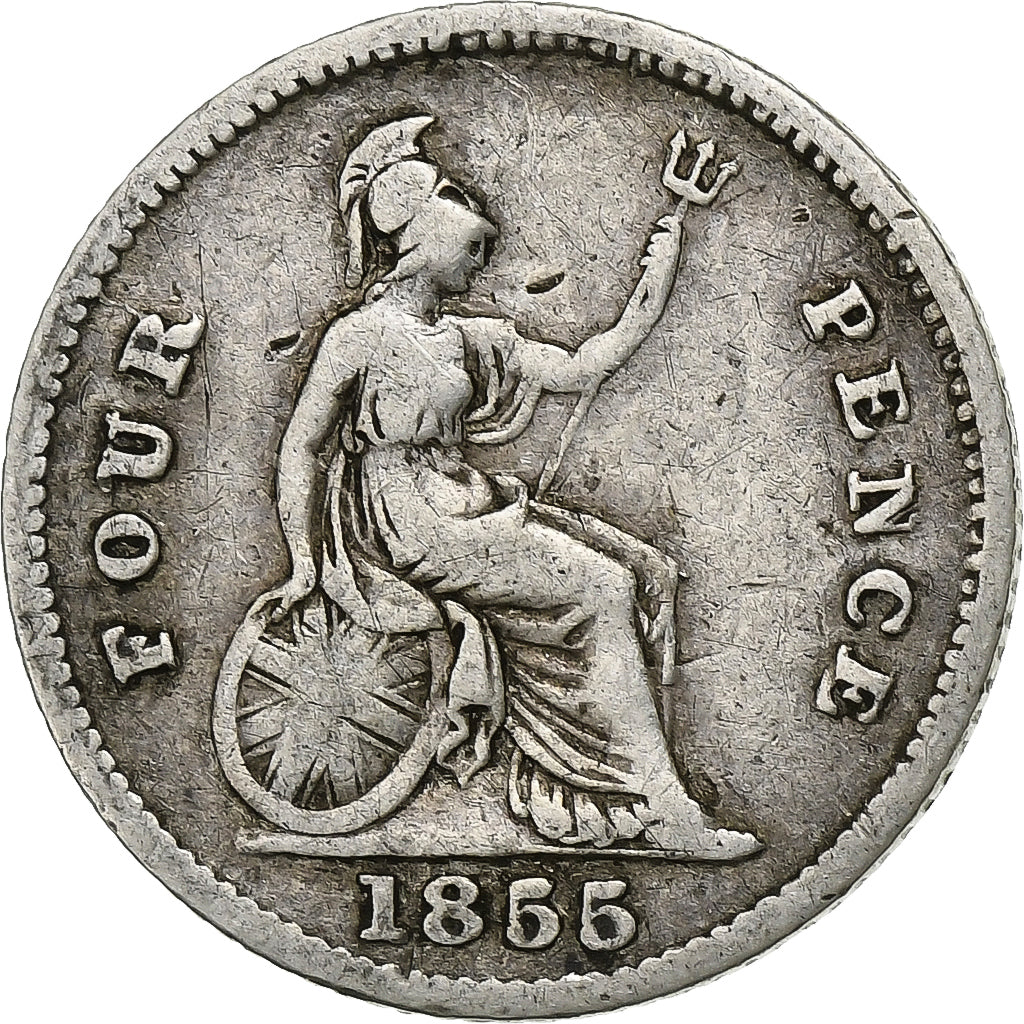 Great Britain, Victoria, 4 Pence, Groat, 1855, Silver, VF(20-25), KM:731.1