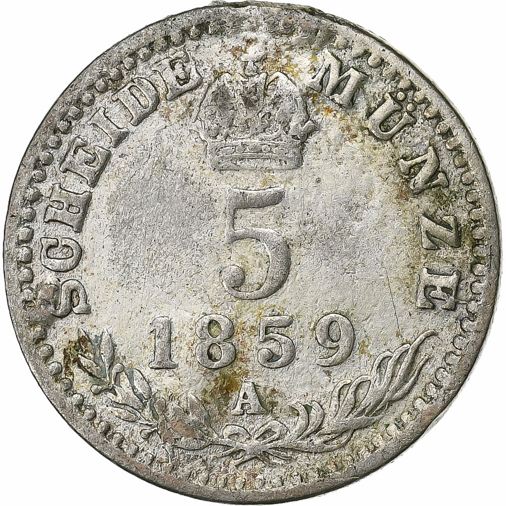 Coin, Austria, Franz Joseph I, 5 Kreuzer, 1859, VF(30-35), Silver, KM:2197