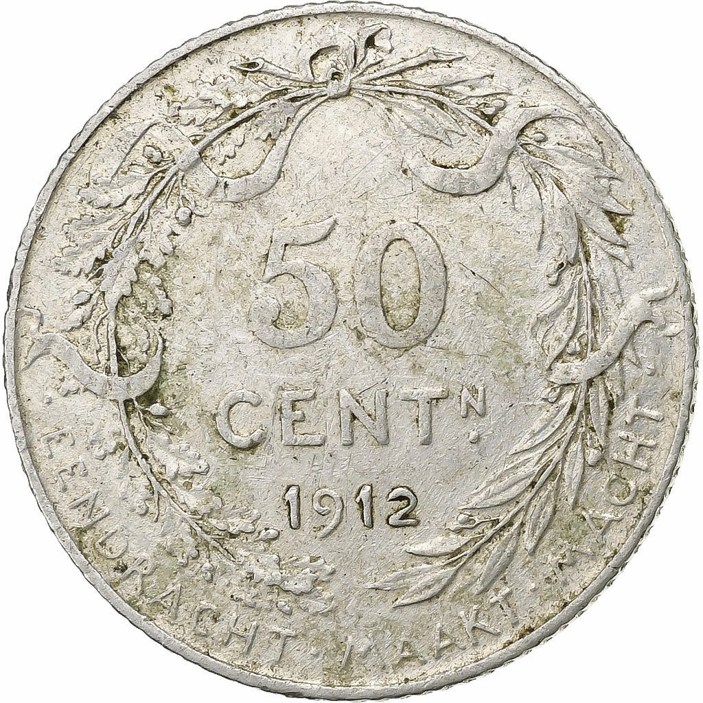 Belgium, Albert I, 50 Centimes, 1912, Brussels, Silver, VF(30-35)