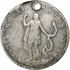 Coin, ITALIAN STATES, GENOA, 10 Soldi, 1814, VG(8-10), Silver, KM:286