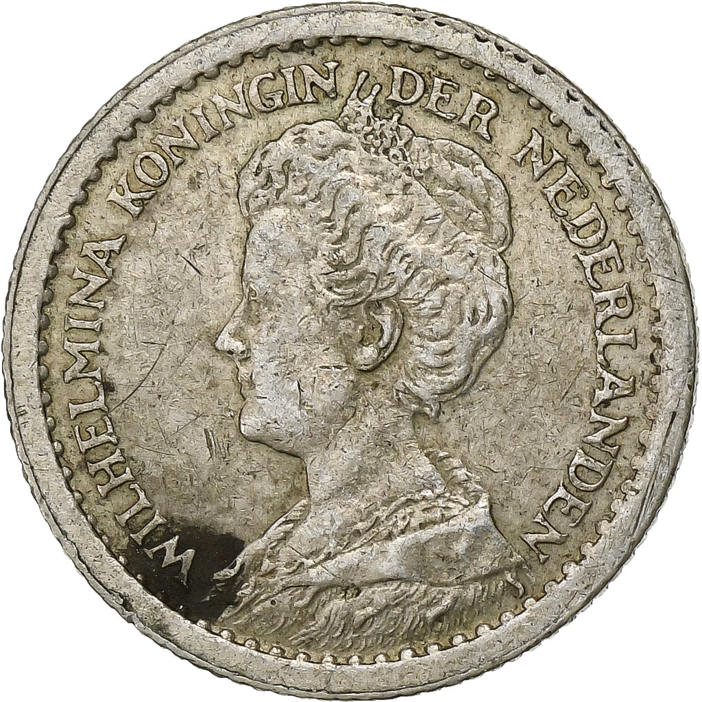Holandia, Wilhelmina I, 10 Cents, 1913, Srebro, AU(50-53), KM:145