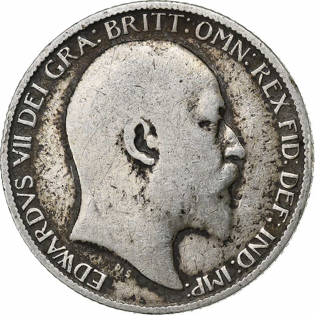 Grã-Bretanha, Edward VII, 6 Pence, 1909, Prata, VF(30-35), KM:799