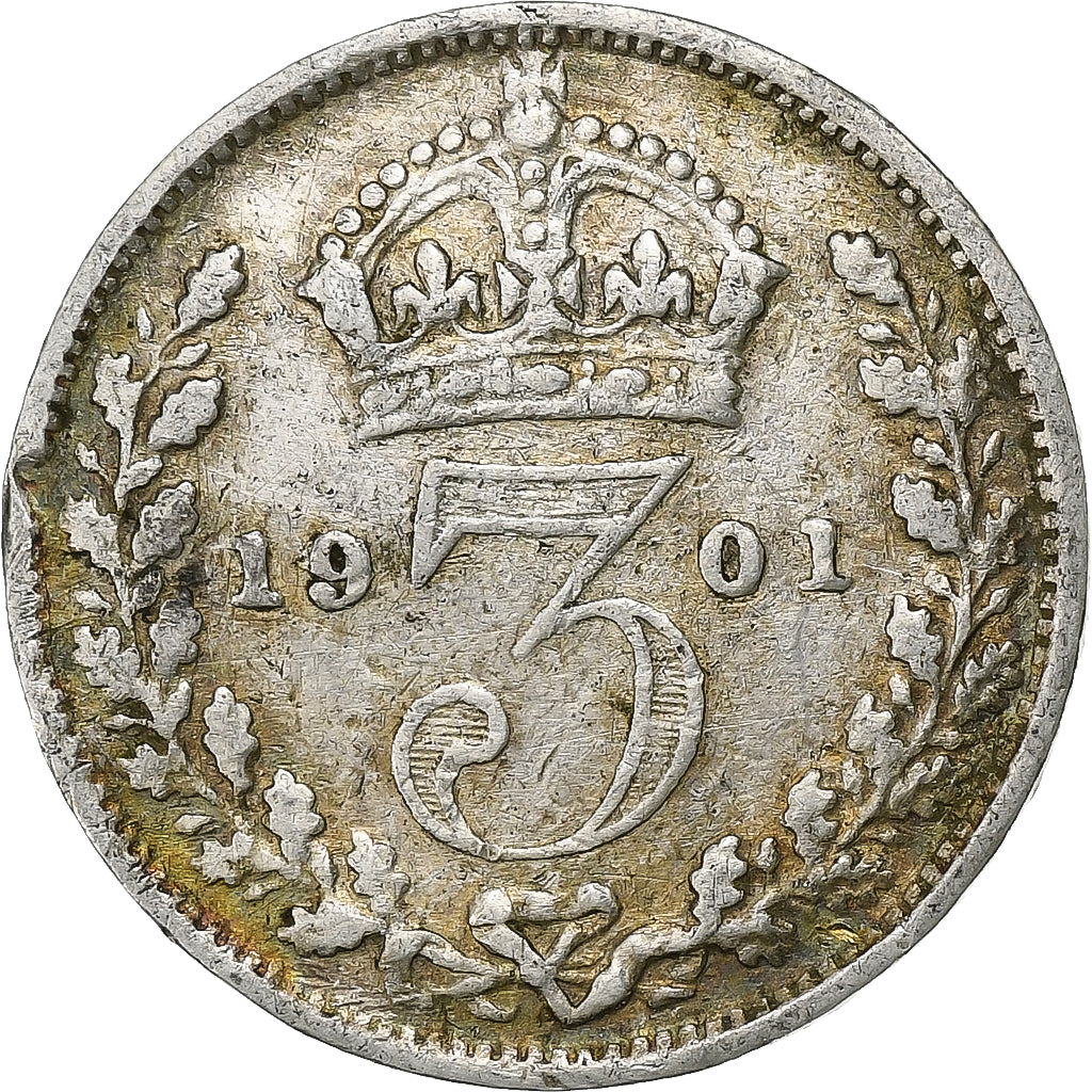 Coin, Great Britain, Victoria, 3 Pence, 1901, VF(30-35), Silver, KM:777