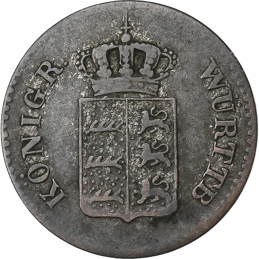 Moneta, Stati tedeschi, WURTTEMBERG, Wilhelm I, Kreuzer, 1851, BB, Argento