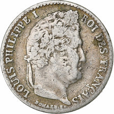 Coin, France, Louis-Philippe, 1/4 Franc, 1837, Paris, VF(20-25), Silver