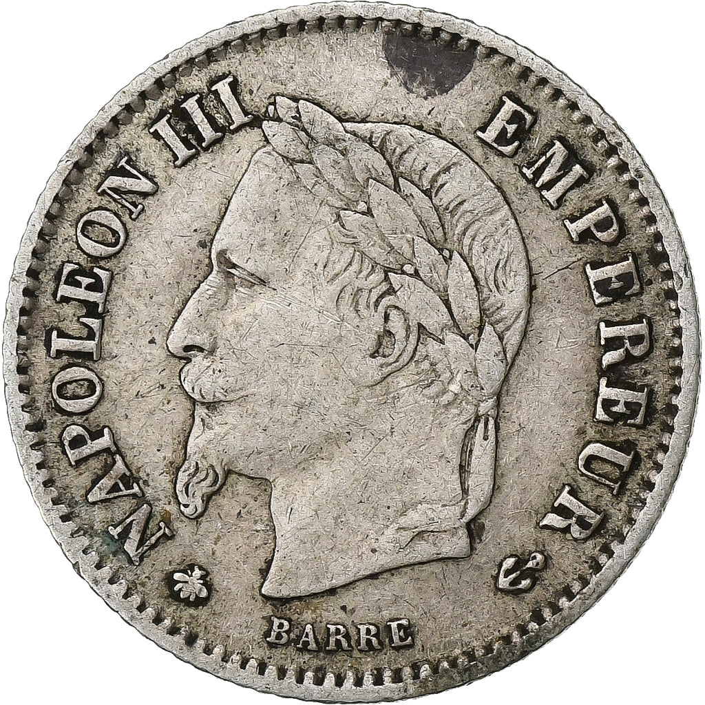 Frankreich, Napoleon III, 20 Centimes, 1867, Paris, VF(30-35), KM 808.1