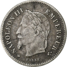 France,Napoleon III,20 Centimes,1867,Paris,VF(30-35),Silver,KM 808.1,Gadoury 309