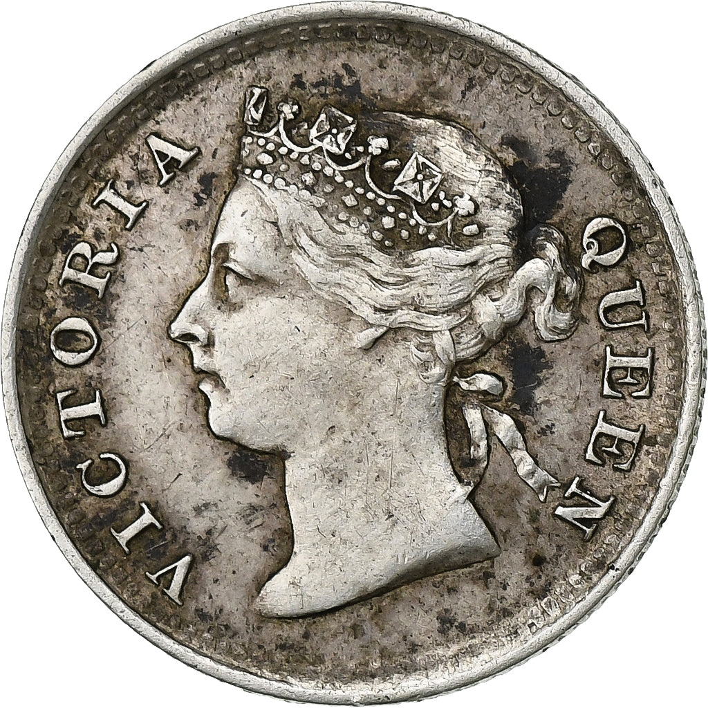 Hong Kong, Victoria, 5 Cents, 1887, Silver, EF(40-45), KM:5