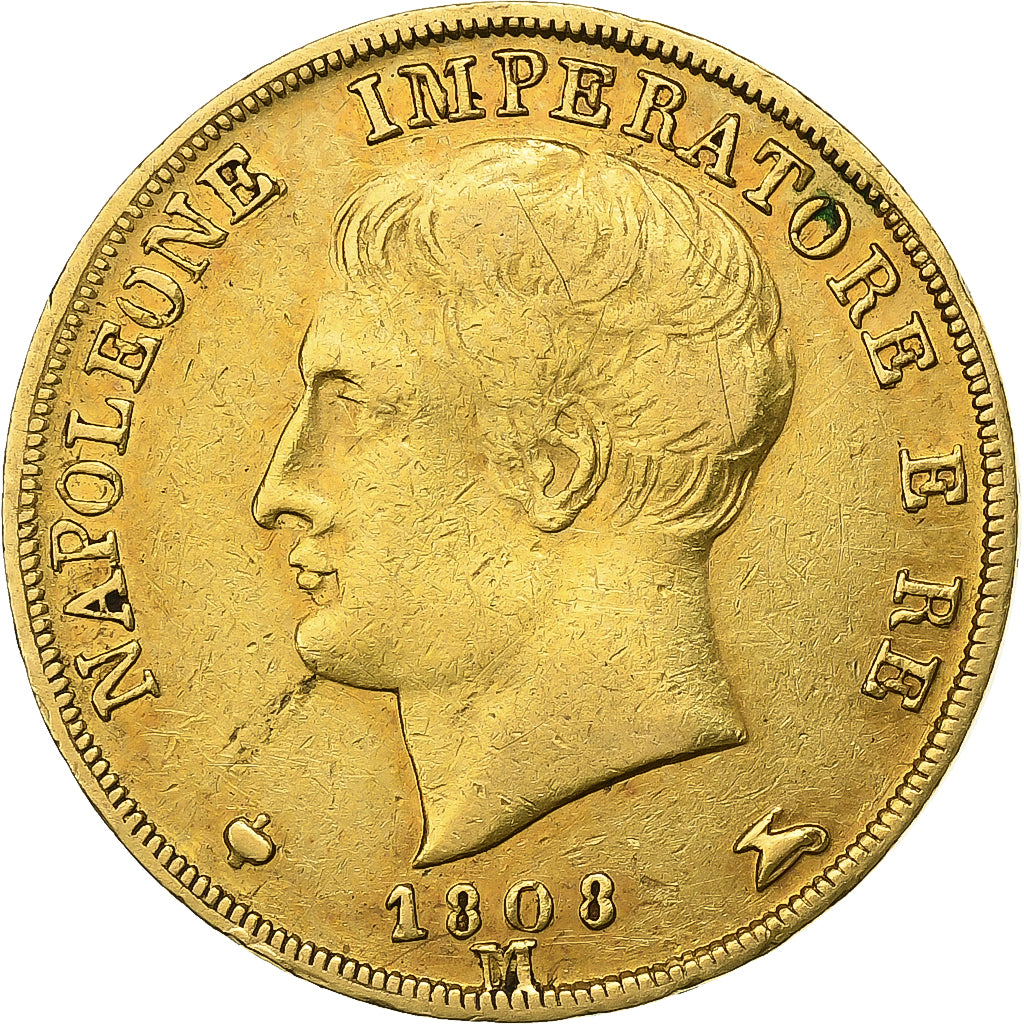 ESTADOS ITALIANOS, KINGDOM OF NAPOLEON, Napoleon I, 20 Lire, 1808, Milan