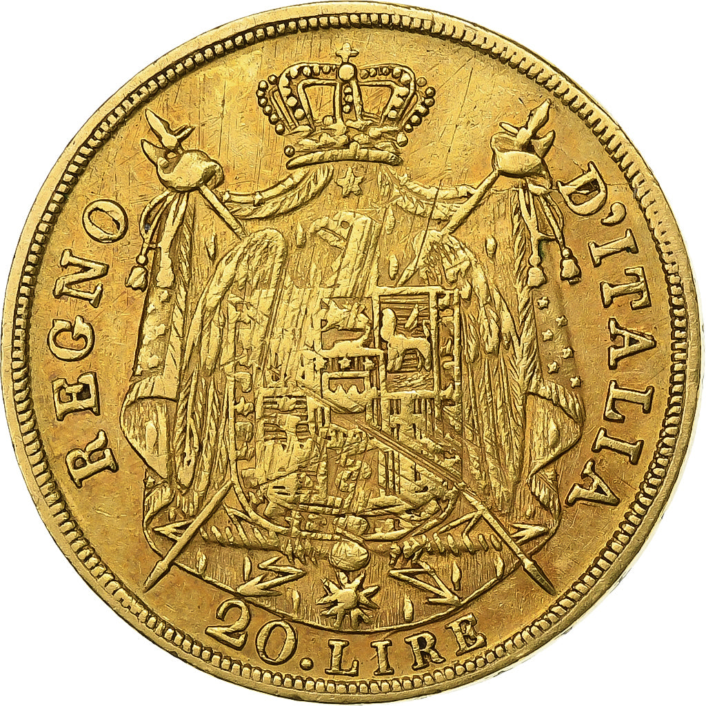 ESTADOS ITALIANOS, KINGDOM OF NAPOLEON, Napoleon I, 20 Lire, 1808, Milan
