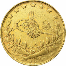 Moneta, Turchia, Muhammad V, 100 Kurush, 1911/AH1327, Qustantiniyah, BB+, Oro