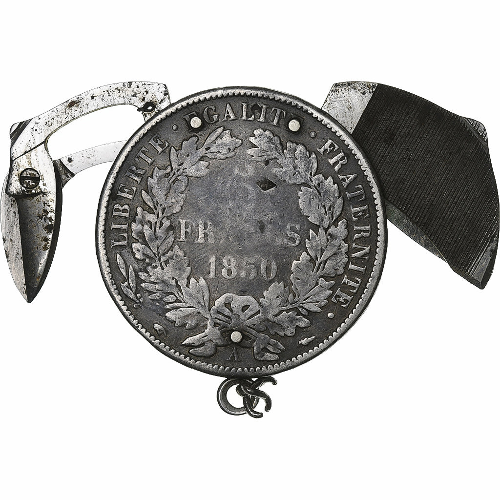 France, Médaille, Kit Manucure, Onglier, 5 Francs Cérès 1850, Paris, Argent