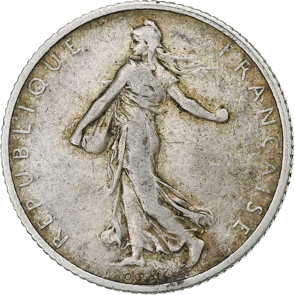 Moneta, Francia, Semeuse, Franc, 1909, Paris, MB+, Argento, KM:844.1