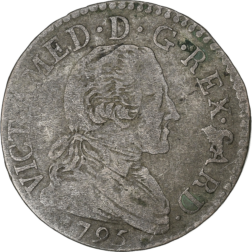 Moneta, STATI ITALIANI, SARDINIA, Vittorio Amedeo III, 20 Soldi, Lira, 1795