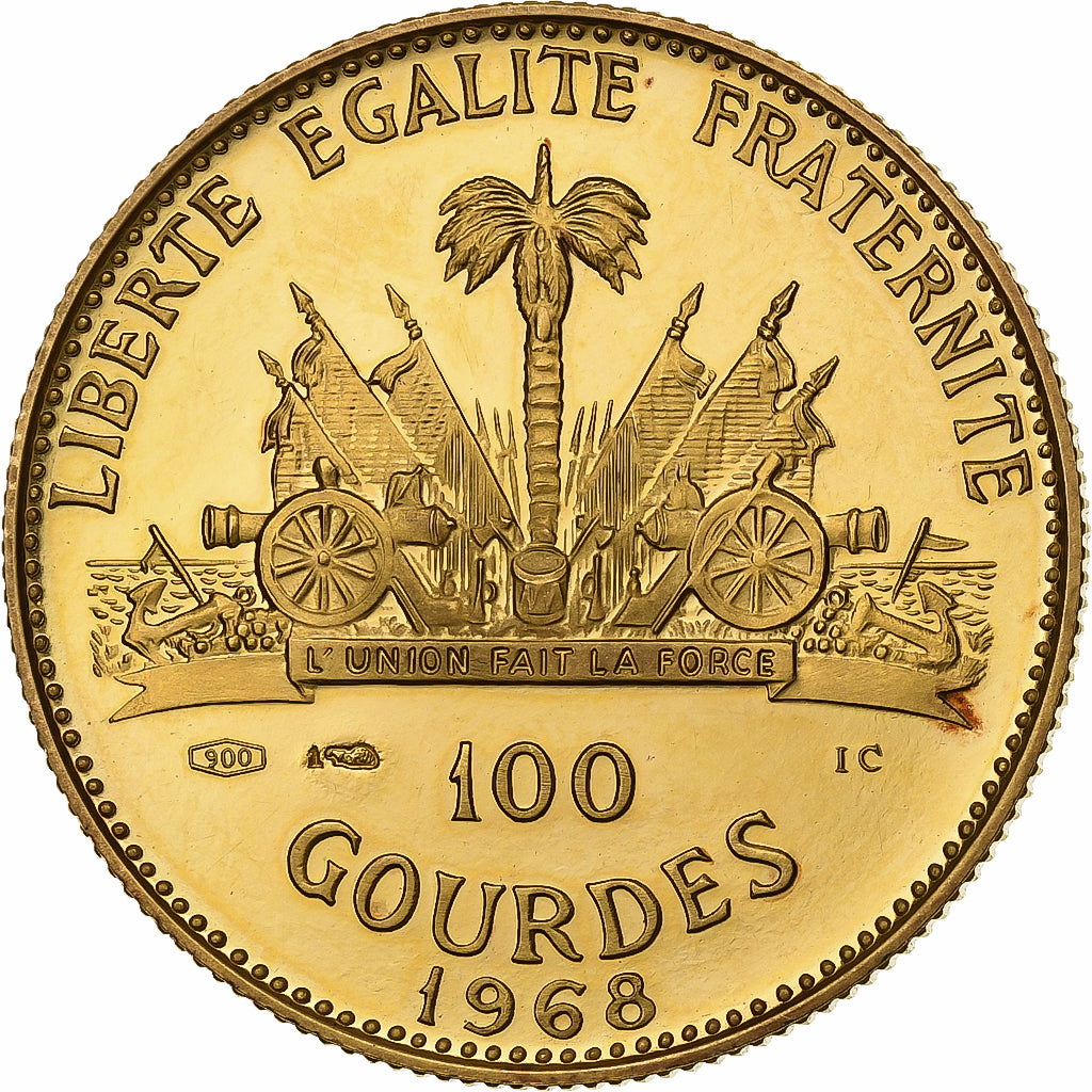 HAITI, 100 Gourdes, 1968, KM #69, MS(65-70), Gold, 19.72
