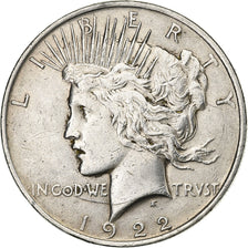 United States, Dollar, Peace Dollar, 1922, U.S. Mint, Silver, EF(40-45), KM:150