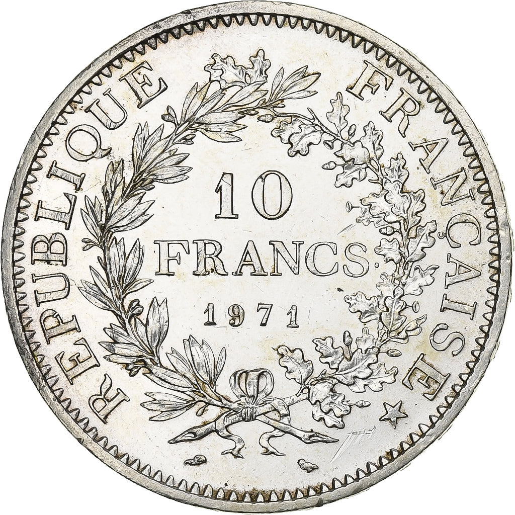 Coin, France, Hercule, 10 Francs, 1971, Paris, MS(60-62), Silver, KM:932