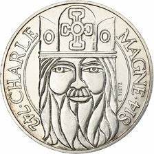 Coin, France, Charlemagne, 100 Francs, 1990, Paris, MS(60-62), Silver, KM:982