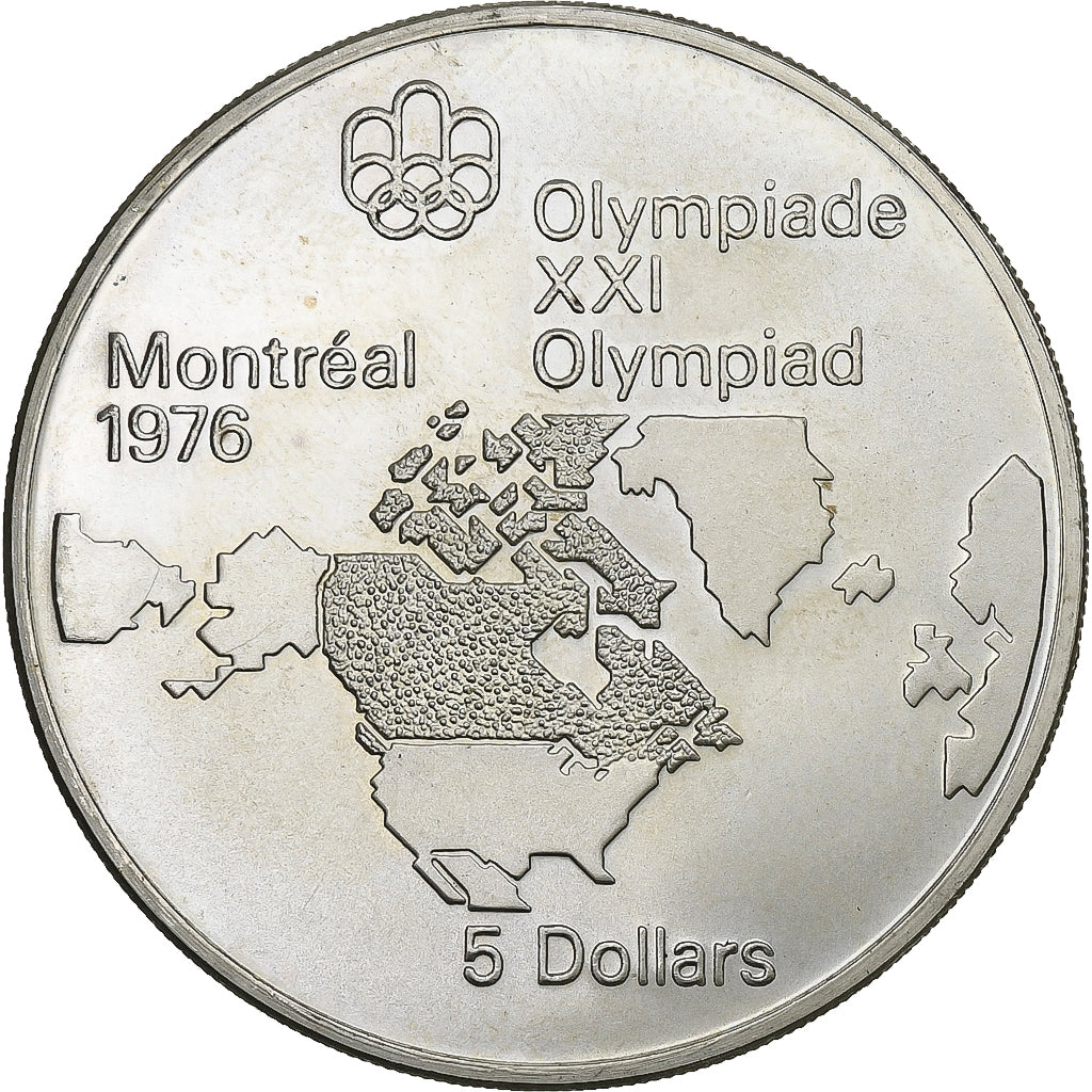 Coin, Canada, Montréal XXI Olympiade, 5 Dollars, 1976, Ottawa, MS(65-70)