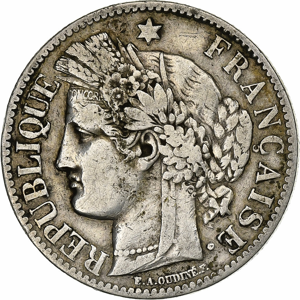 Moeda, França, Cérès, 2 Francs, 1887, Paris, VF(30-35), Prata, KM:817.1