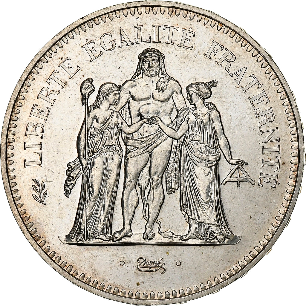 France, 50 Francs, Hercule, 1980, Paris, Silver, MS(60-62), KM:941.1