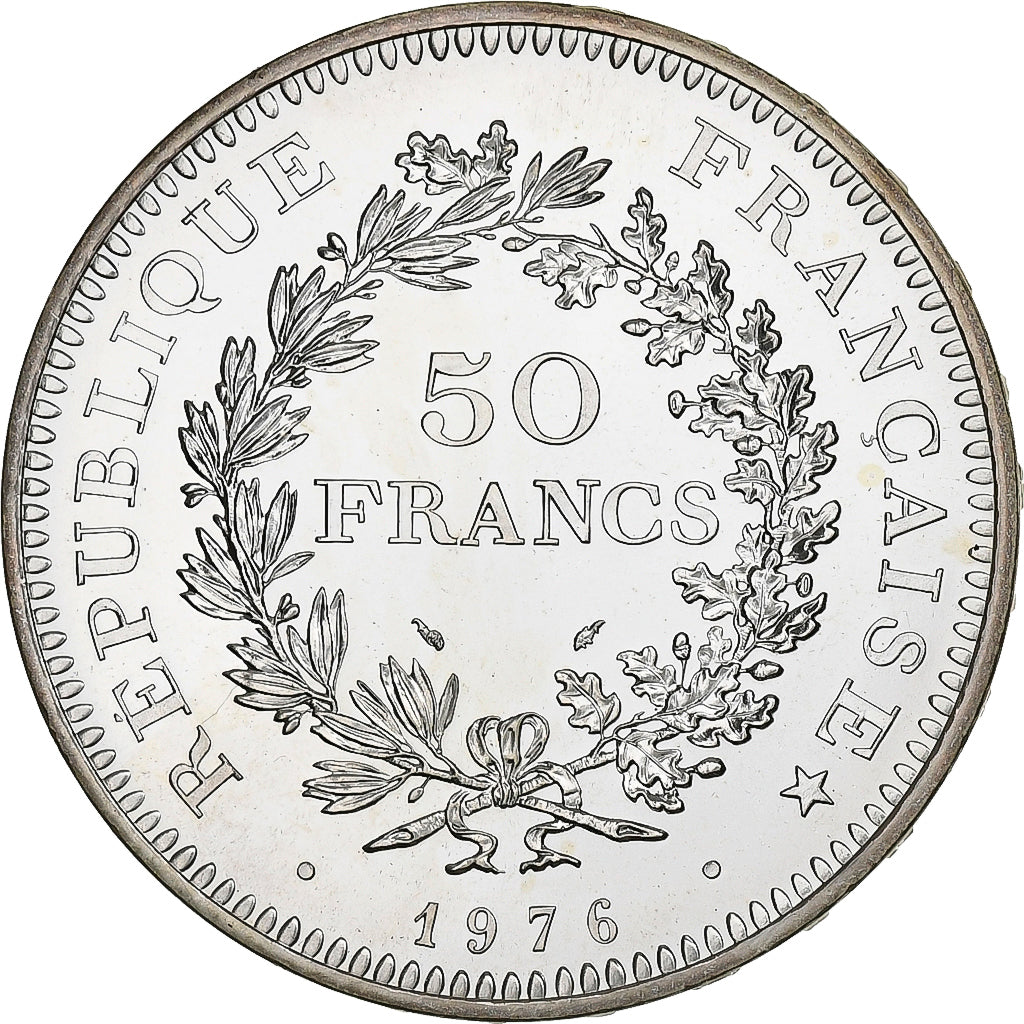 France, Hercule, 50 Francs, 1976, Paris, série FDC, FDC, Argent, Gadoury:882