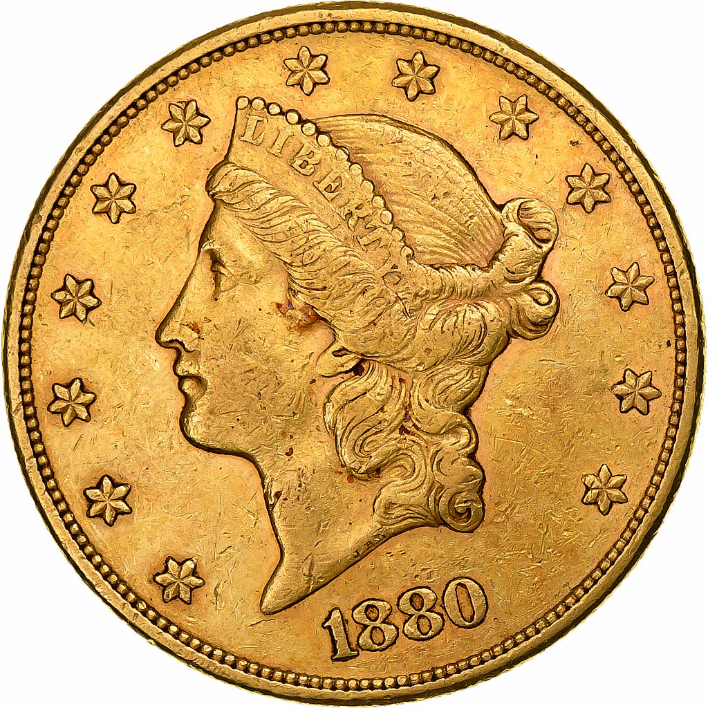 United States, $20, Double Eagle, Liberty Head, 1880, U.S. Mint, Gold