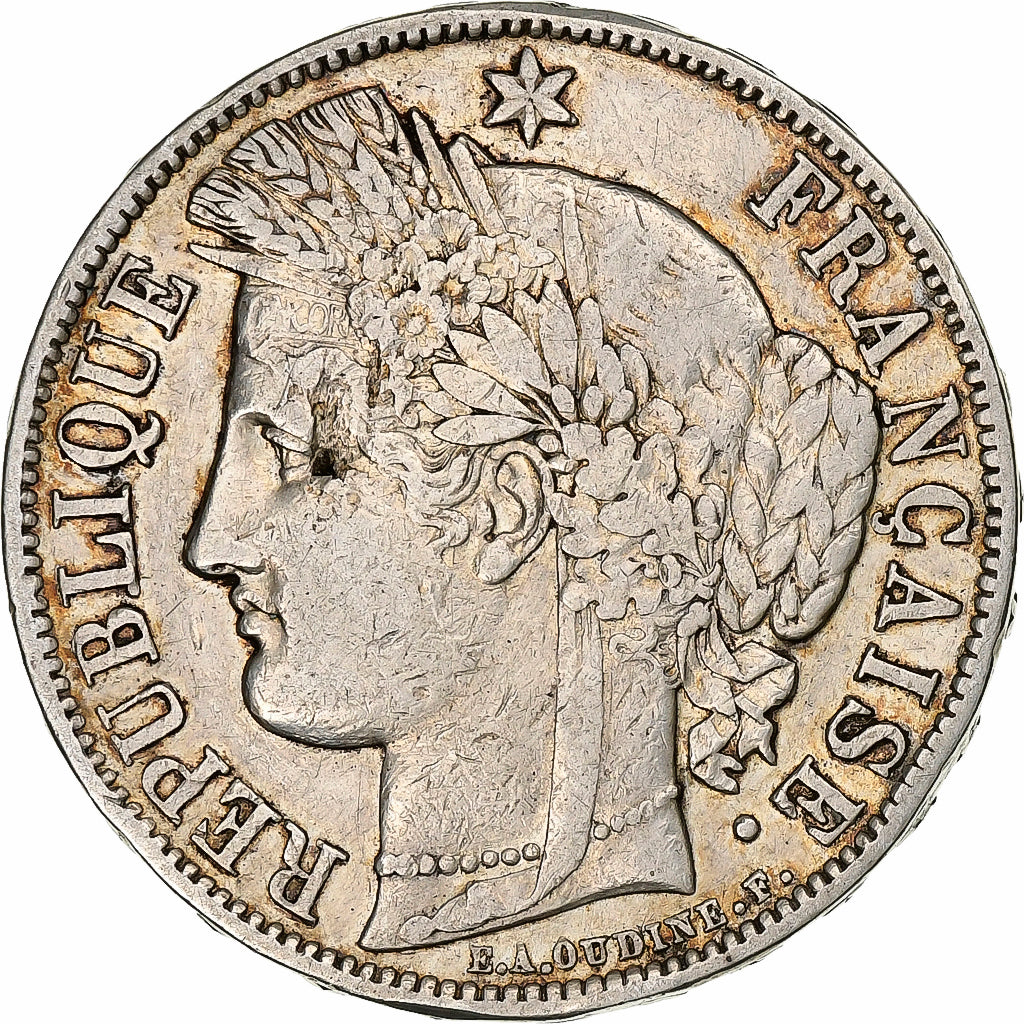 France, Cérès, 5 Francs, 1870, Paris, VF(30-35), Silver, KM:818.1, Gadoury:742