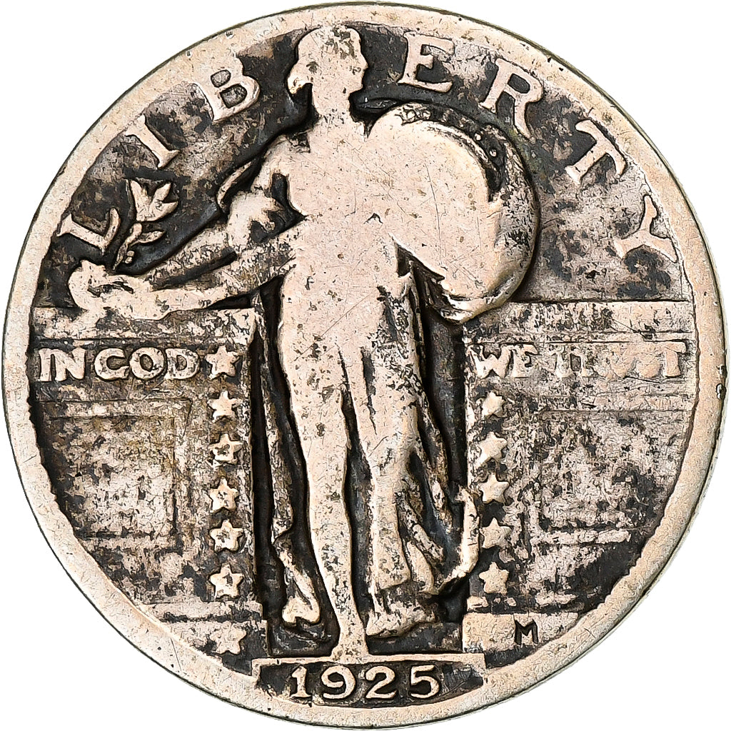 Estados Unidos da América, Standing Liberty Quarter, 1925, Philadelphia, Prata