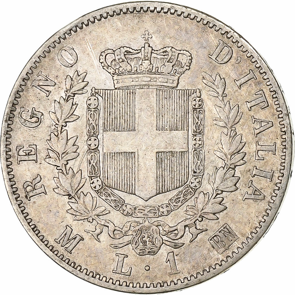 Coin, Italy, Vittorio Emanuele II, Lira, 1863, Milan, VF(30-35), Silver, KM:5a.1