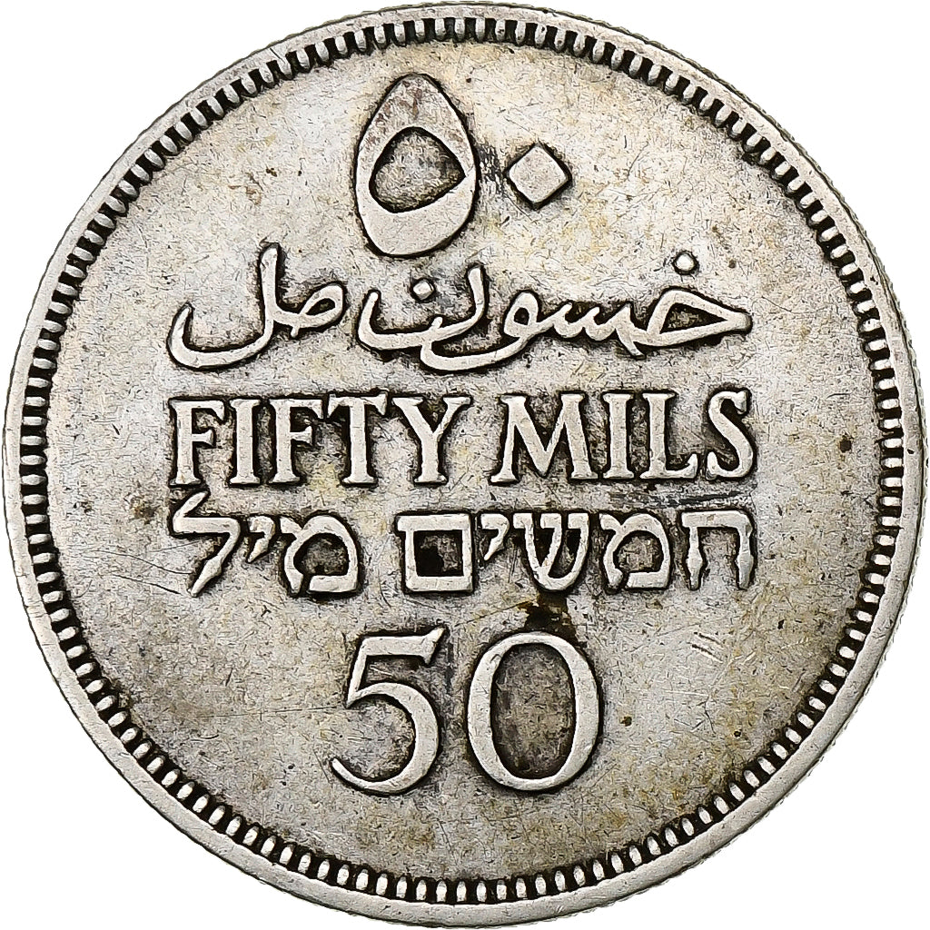 Coin, Palestine, 50 Mils, 1935, EF(40-45), Silver, KM:6
