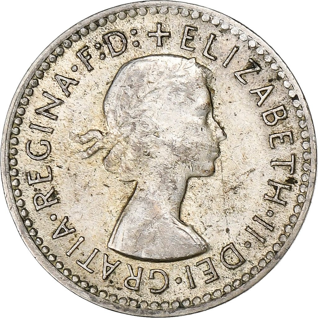 Australia, Elizabeth II, 3 Pence, 1955, Plata, MBC