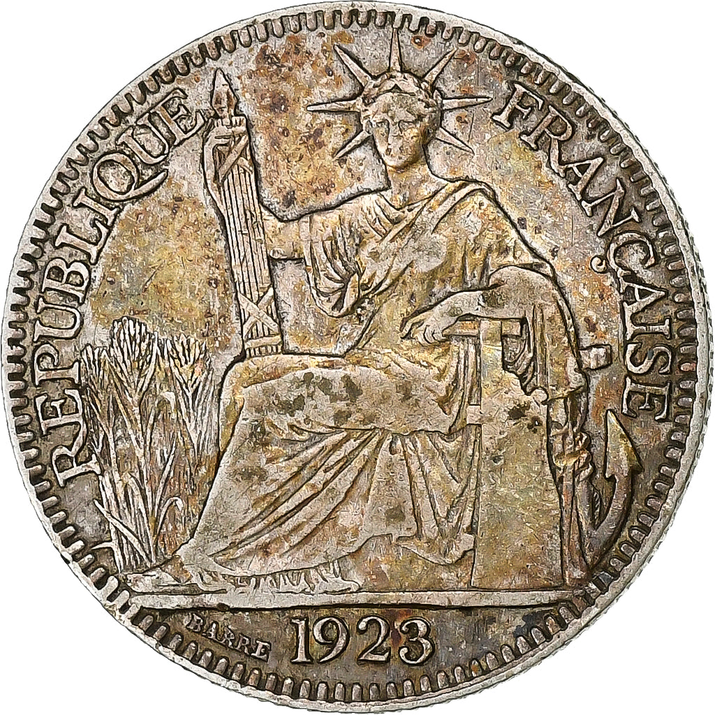 Indocia Francese, 10 Cents, 1923, Paris, Argento, SPL-