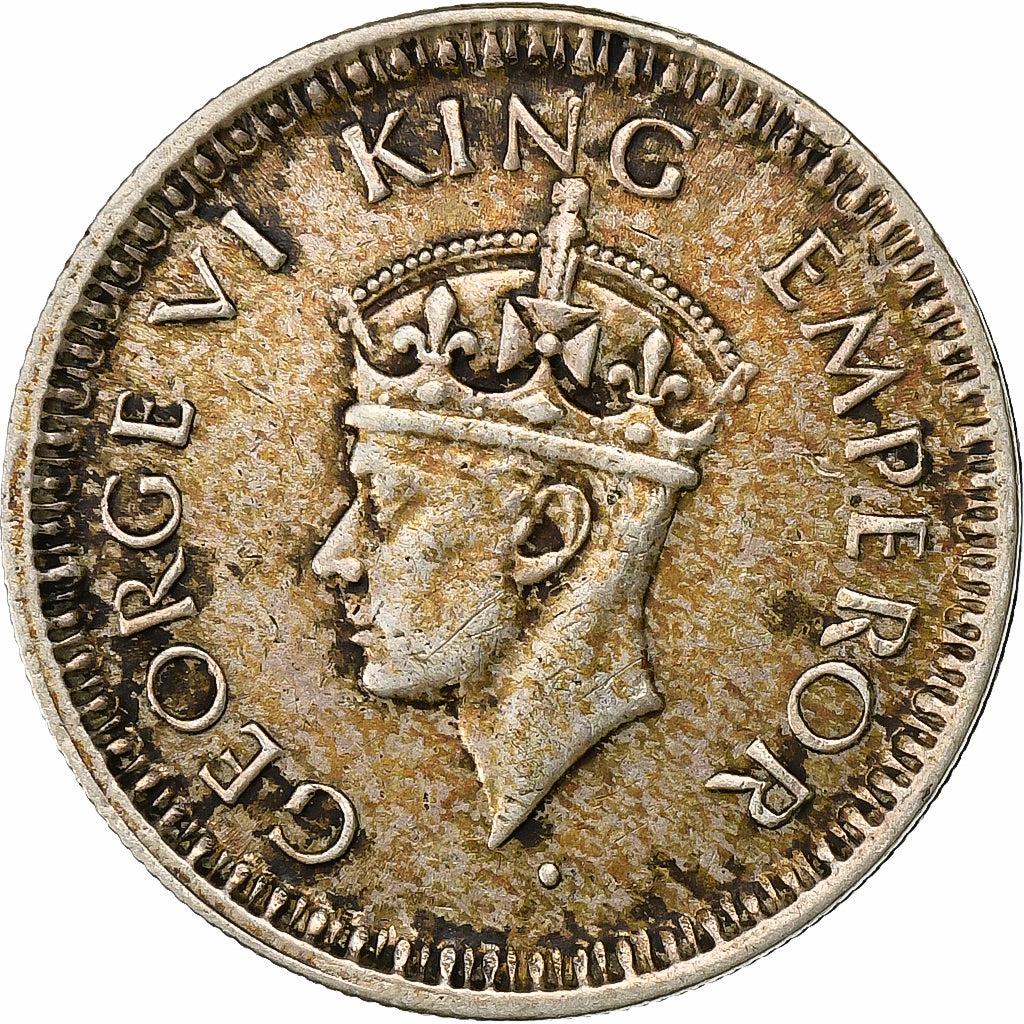 Moneta, INDIE BRYTYJSKIE, George VI, 1/4 Rupee, 1944, Bombay, AU(50-53), Srebro