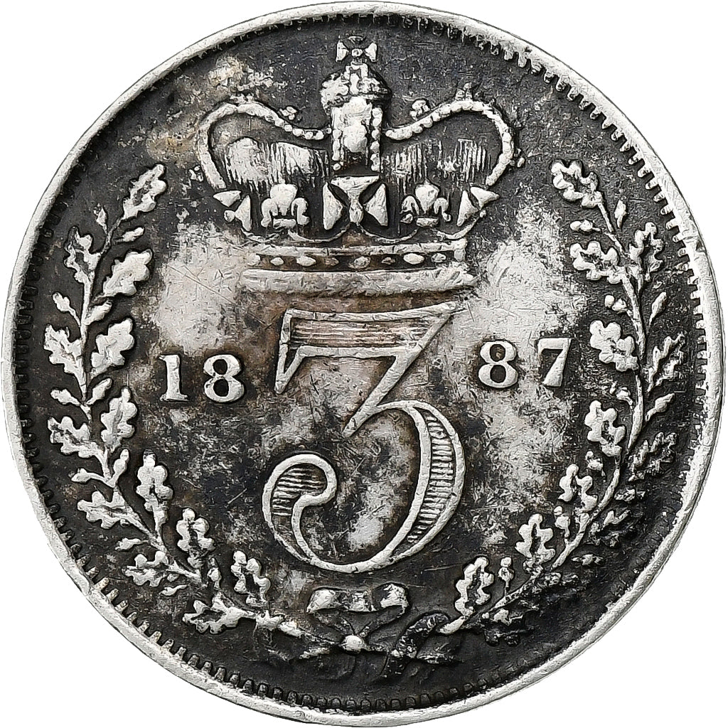 Grande-Bretagne, Victoria, 3 Pence, 1887, Argent, TTB+, KM:730