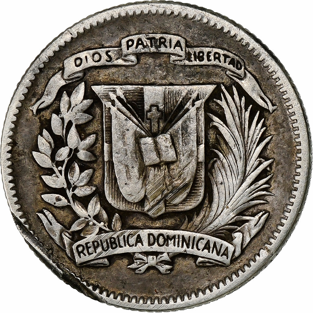Dominican Republic, 10 Centavos, 1942, Silber, SS+, KM:19