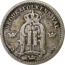 Sweden, Oscar II, 25 Öre, 1898, EF(40-45), Silver, KM:739