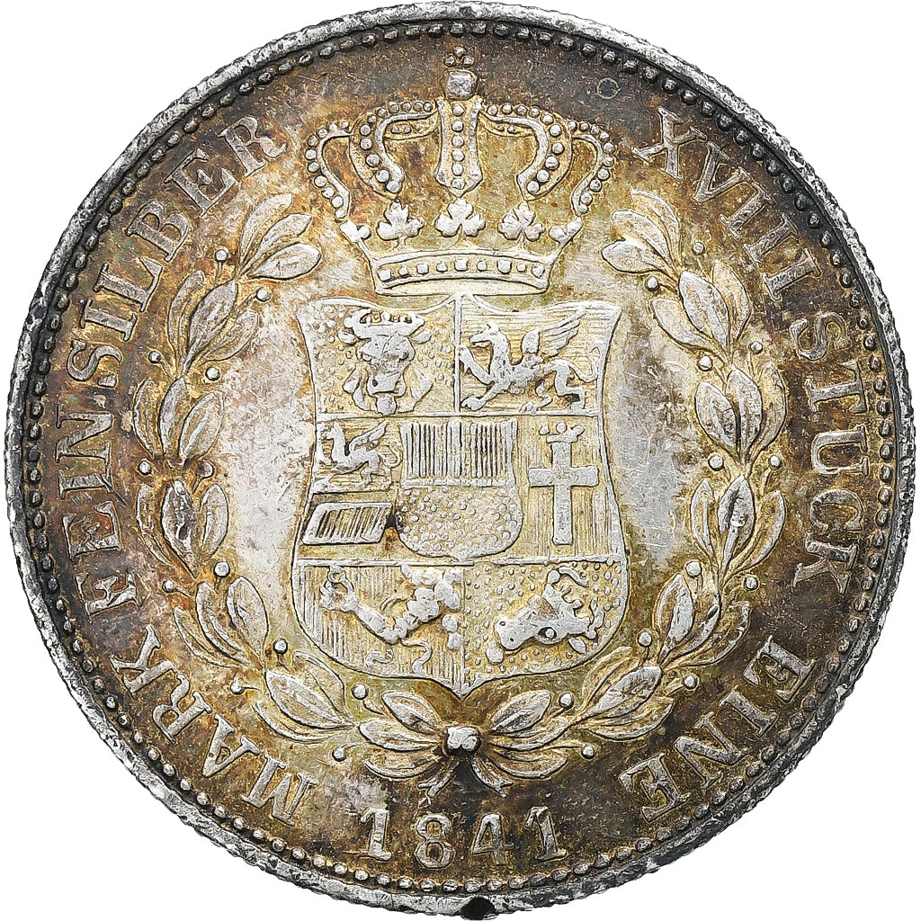 German States, Paul Frédéric, 2/3 Reichsthaler = 1/18 Mark de Cologne, 1841