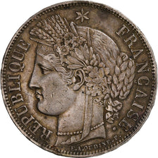 Munten, Frankrijk, Cérès, 5 Francs, 1849, Paris, main-chien, ZF+, Zilver