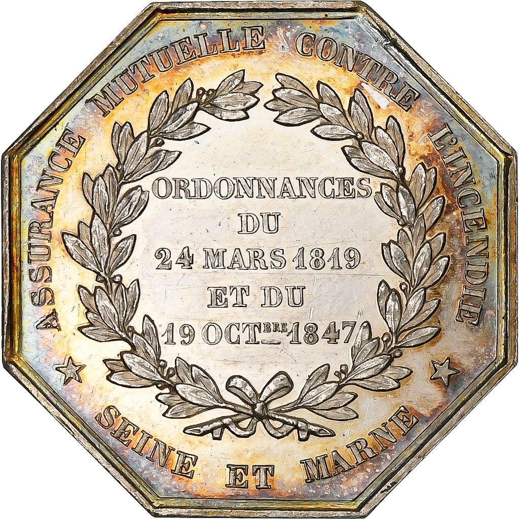 França, Token, Assurance Mutuelle contre l'Incendie, Seine et Marne, 1847