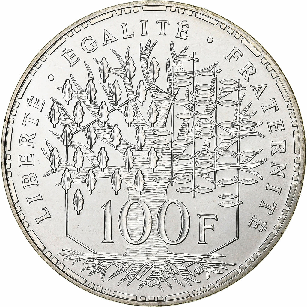 Moneda, Francia, Panthéon, 100 Francs, 1987, Paris, FDC, Plata, KM:951.1